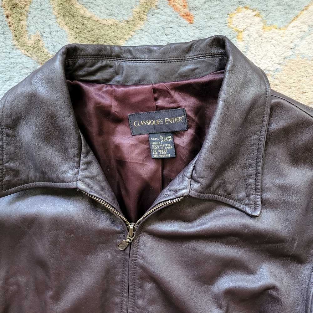 Large  - Classics Entier dark chocolate brown buttery leather jacket from Nordst
